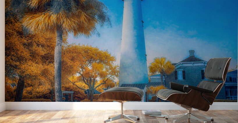 Whispers of Light: False Autumn Lighthouse Wall Murals