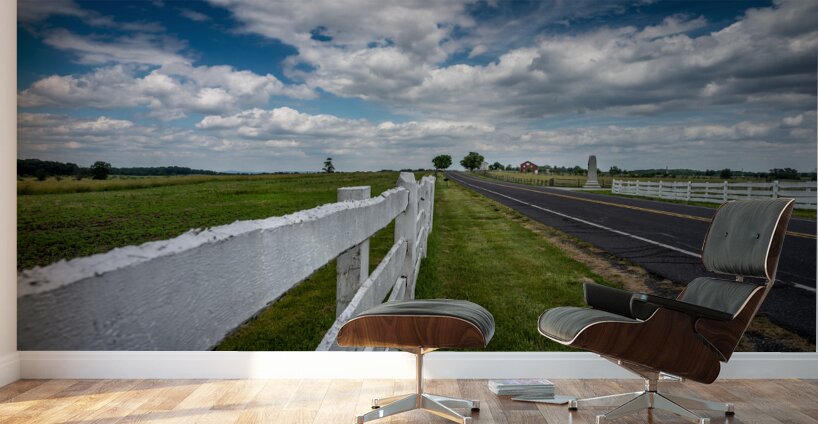 Fence along the road Wall Murals