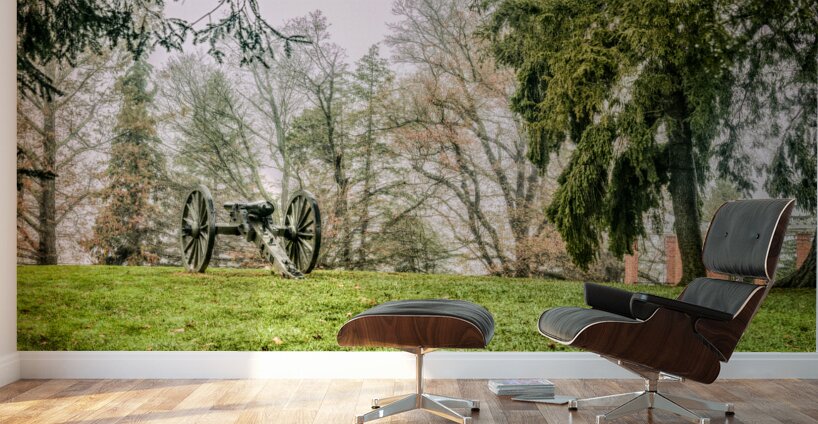 Guardian of History: Cannon in Gettysburg Cemetery Wall Murals