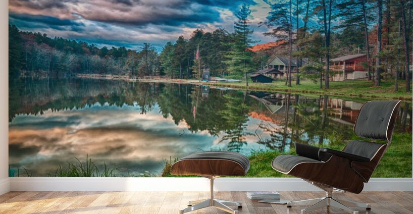 Sunrise at the cabin Wall Murals