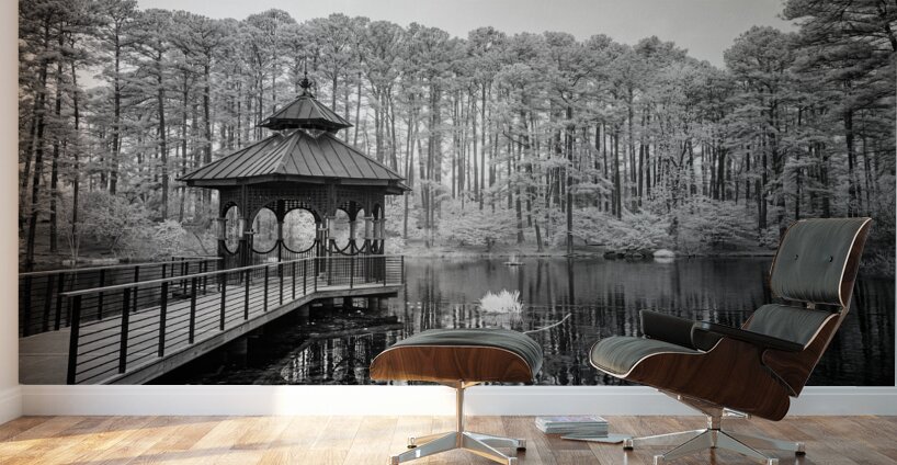 Lakeside Reflection Gazebo Wall Murals