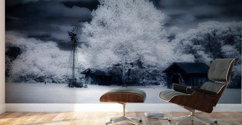 Windmill Whispers: Windmill Whispers in A Farm Landscape Wall Murals