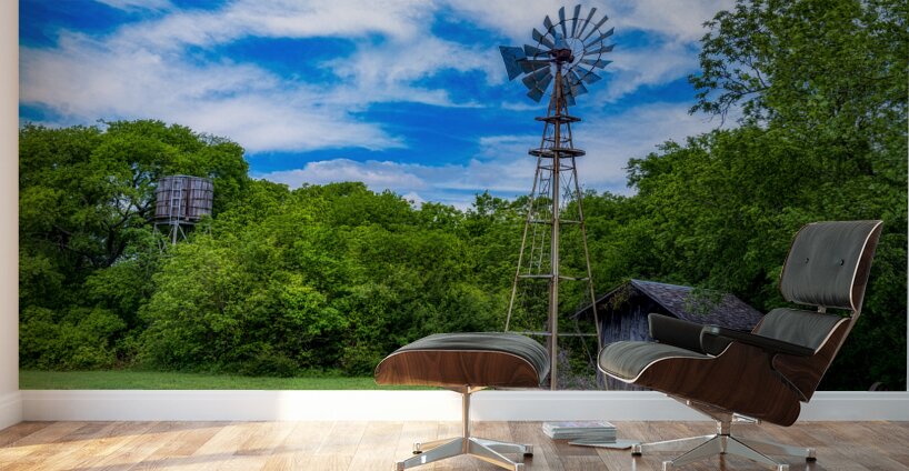 Windmill Whispers: Timeless Windmill Charm Wall Murals