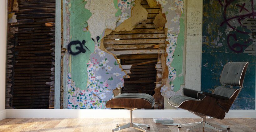 Forgotten Layers: Spokane Ghost Town Ruins Wall Murals