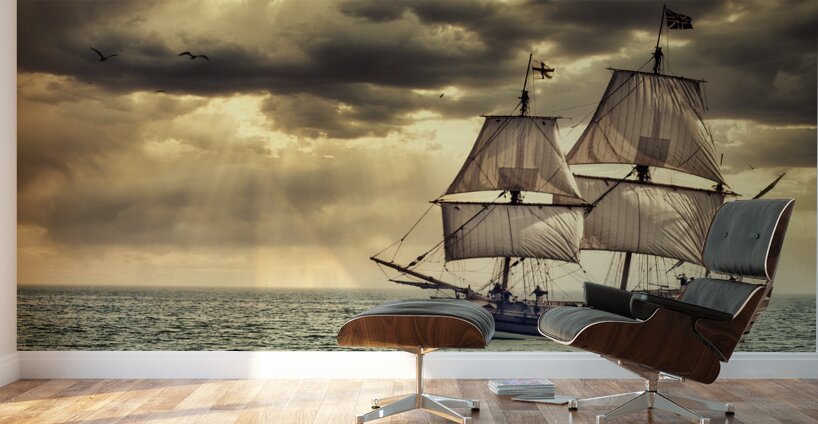Maritime Marvel: Witnessing a Historic Tall Ship Arrival During Our Family Vacation to Cape Charles Virginia -2 Wall Murals