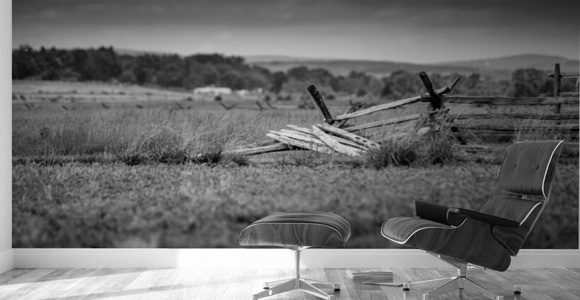 Tranquility Decay: A Weathered Gettysburg Fence Wall Murals