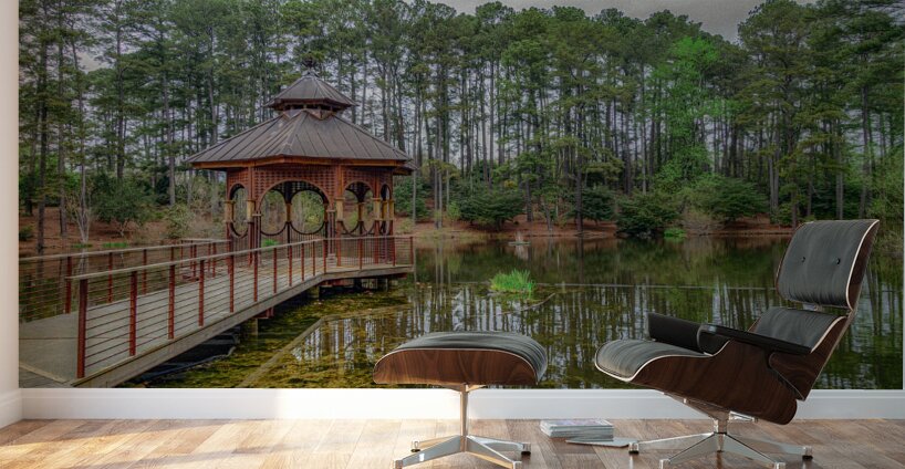 Pond Gazebo in Color Wall Murals