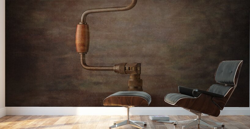 Craftsmans Reverie: Antique Hand Drill in Fine Art Splendor Wall Murals