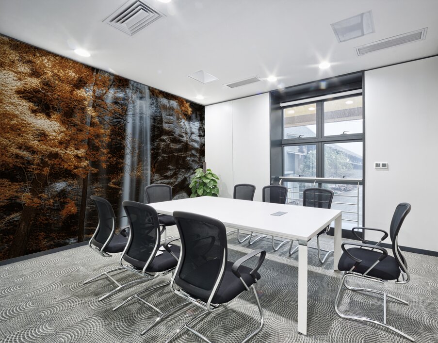 Tranquil Veil - Golden Falls Wall Printing