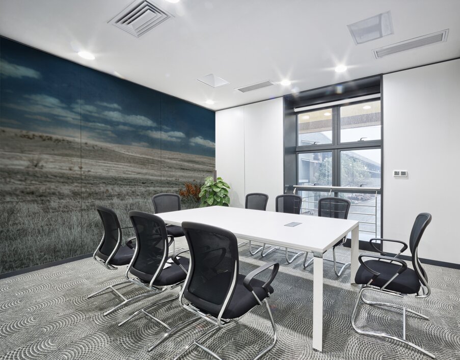 Solitary Flame Under Azure Canopy Wall Printing