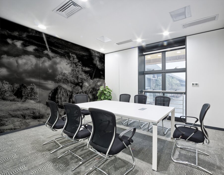 Boulder and Branch Under Silent Clouds Wall Printing