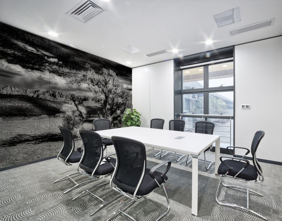 Bark and Cloud: A Monochrome Dialogue Wall Printing