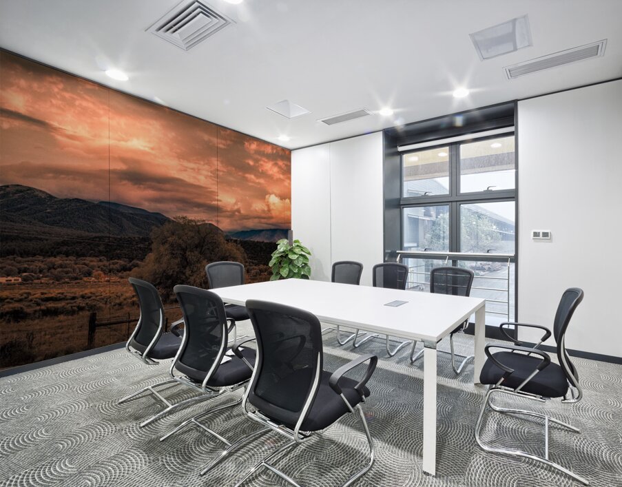 Solitary Vigil in a Fiery Twilight Wall Printing