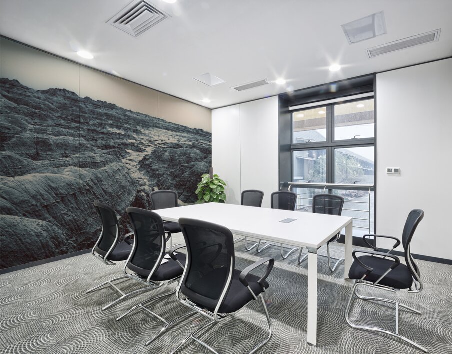 Shadows of the Earth: The Enchanting White River in Badlands Wall Printing