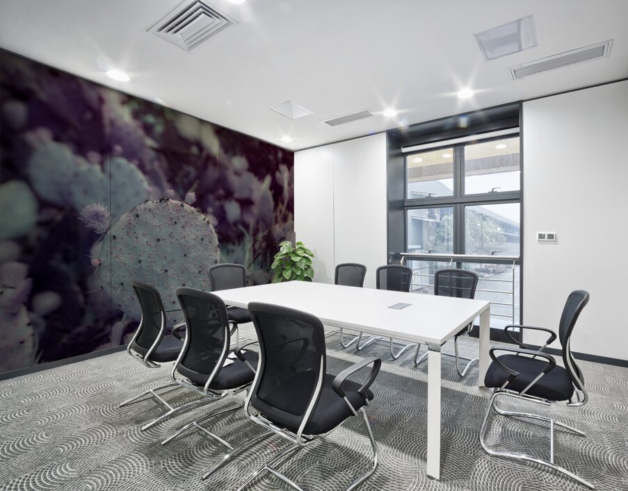 Desert Shadows: Purple Infrared Texas Cactus Wall Printing