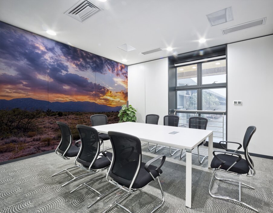 Sunset Tapestry Over Arid Plains Wall Printing