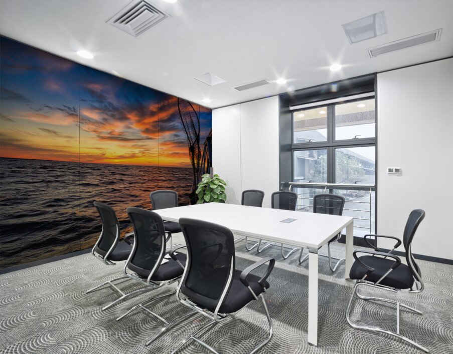 Sailing into Octobers Glow: A Maritime Adventure on the Waves Wall Printing