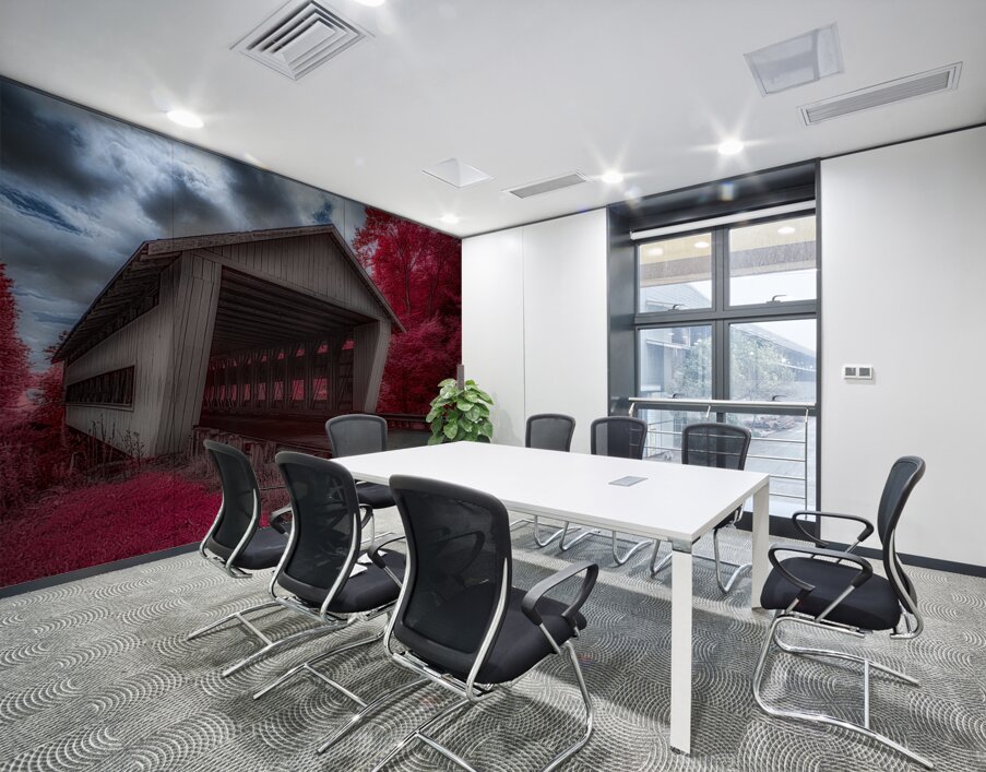 Reds and Shadows of an Ethereal Passage Wall Printing