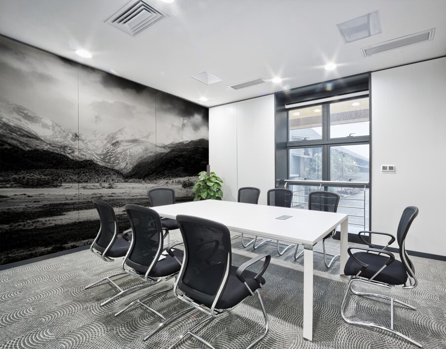 Mountains Embrace: Lone Valley Tree Wall Printing