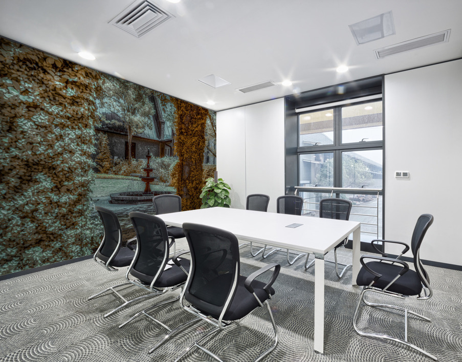 Golden Courtyard Wall Printing