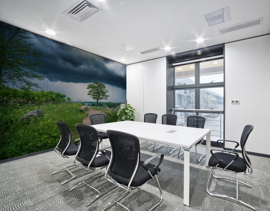 Solitude and Serenity: A Hike through Little Round Tops Enchanted Trail under the Brooding Storm Wall Printing