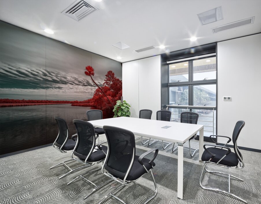 Exploring Bulow Plantation: A Romantic Stroll Reveals a Crimson-Hued Palm Oasis Wall Printing