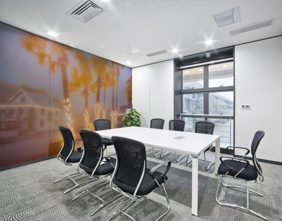 Enchanting Saint Augustine: Palm Trees Aglow with Christmas Magic Wall Printing