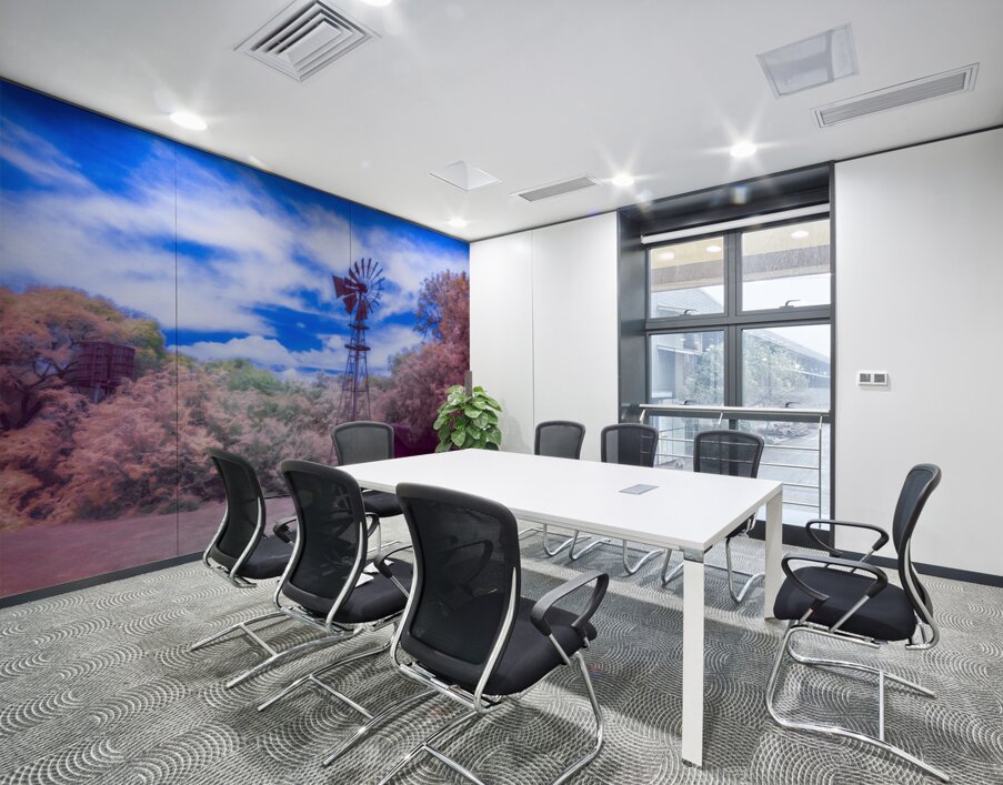 Windmill Whispers: Rustic Charm Amidst the Farm Fields Wall Printing