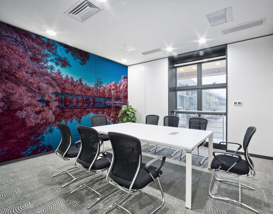 Infrared Oasis: Pink Arches Wall Printing