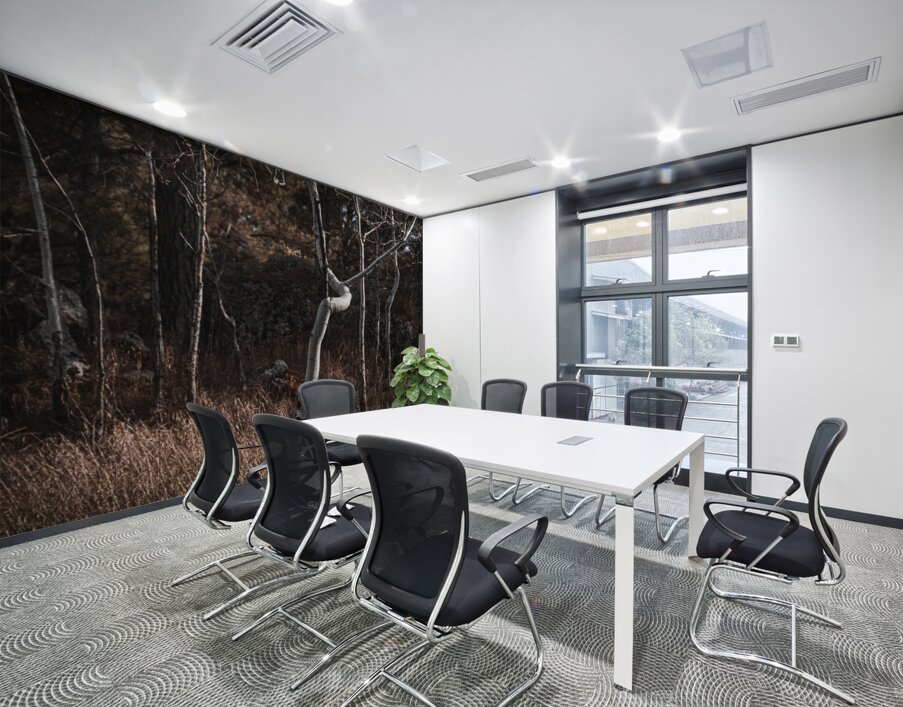 Birch Curves Wall Printing