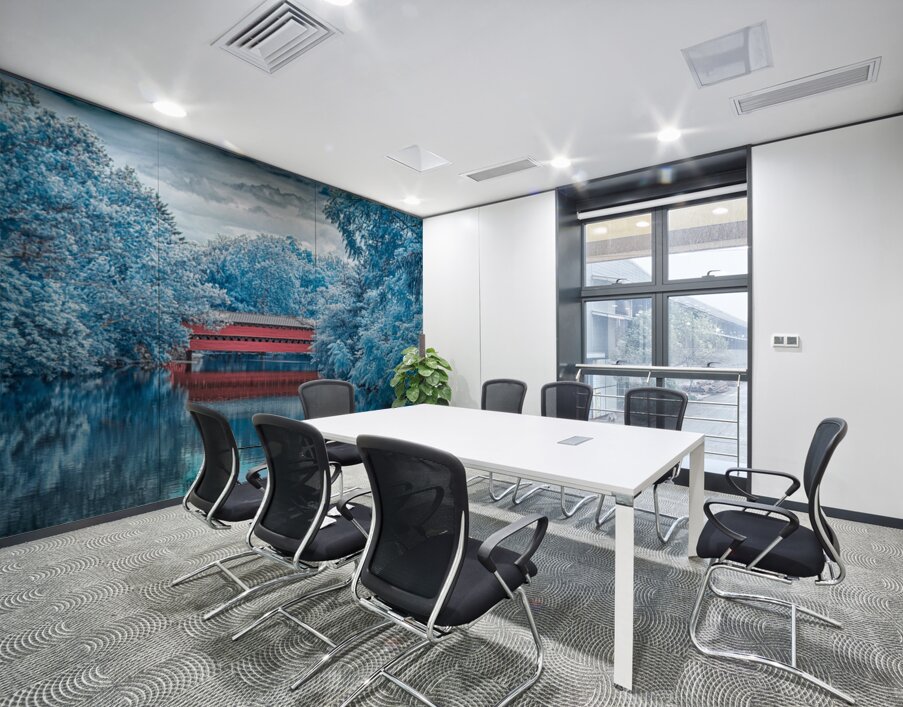 Sachs Bridge: Reflective Tranquility in Infrared Wall Printing