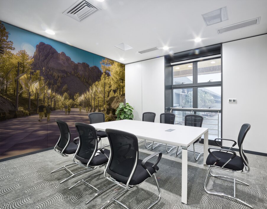 State Flags Row: Infrared Gaze at Mount Rushmore Wall Printing