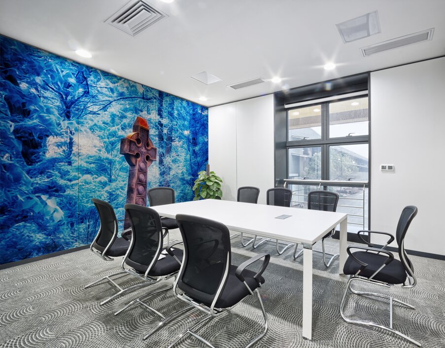 Enchanted Woods: Exploring the Mystical Blue Celtic Cross Wall Printing