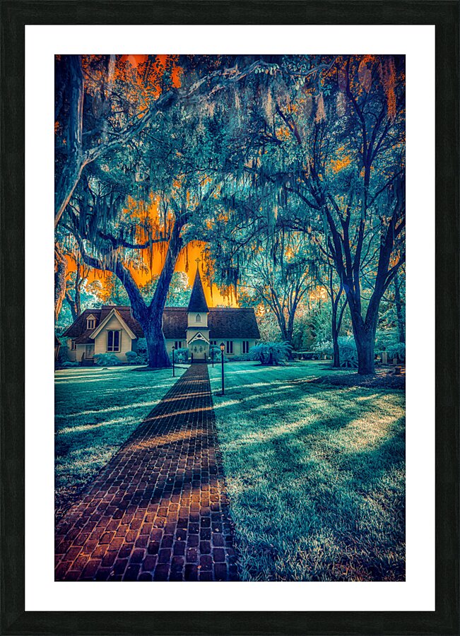 Spiritual Splendor: Blue Church Picture Frame print