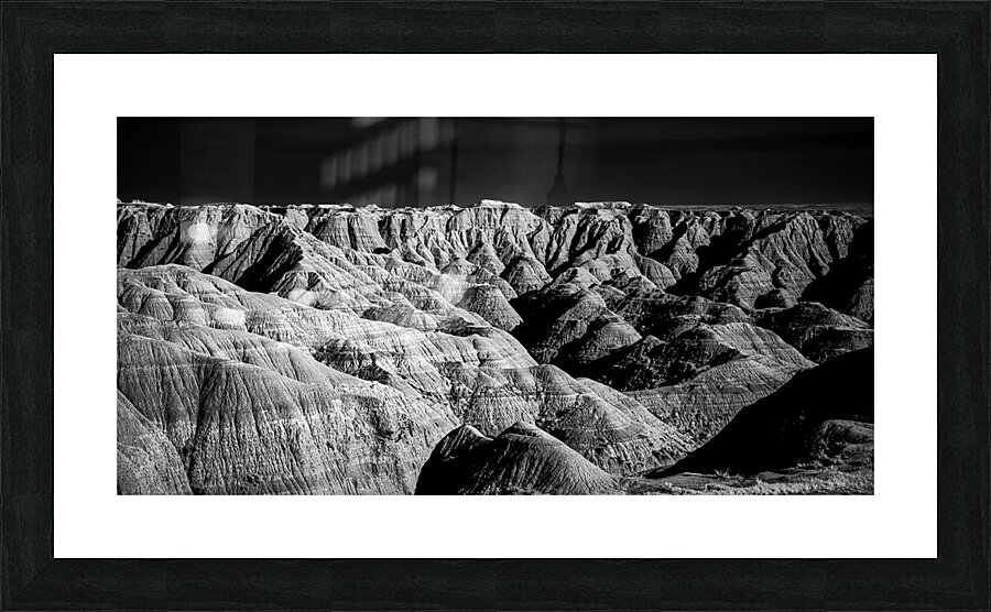 Shadows of the Earth: Ethereal Shadows of the Badlands Picture Frame print
