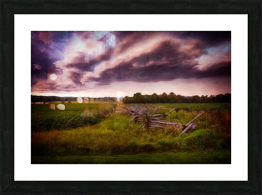 Clouds on the field Picture Frame print