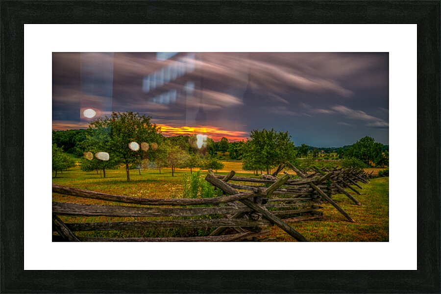 Peach Orchard Storm Picture Frame print