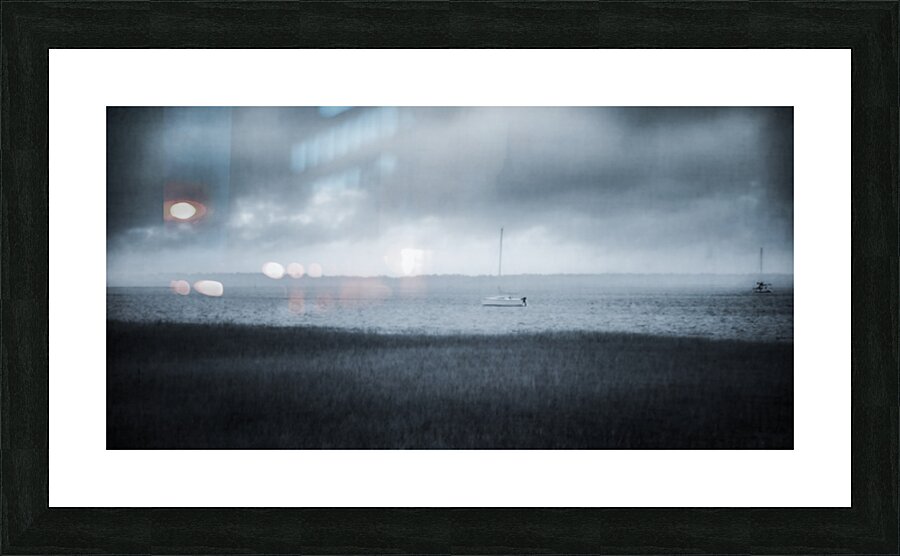 Rainy Day Adventures: A Foggy Sailboat Tale in Saint Marys Geor Picture Frame print