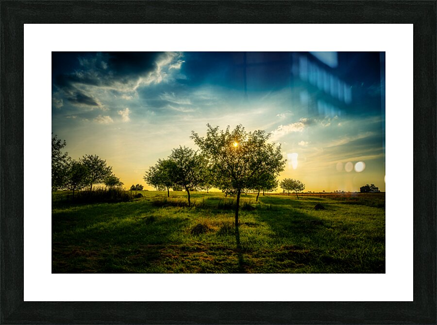Golden Hour Symphony: Trostle Farms Enchanting Ambiance at Getty Picture Frame print