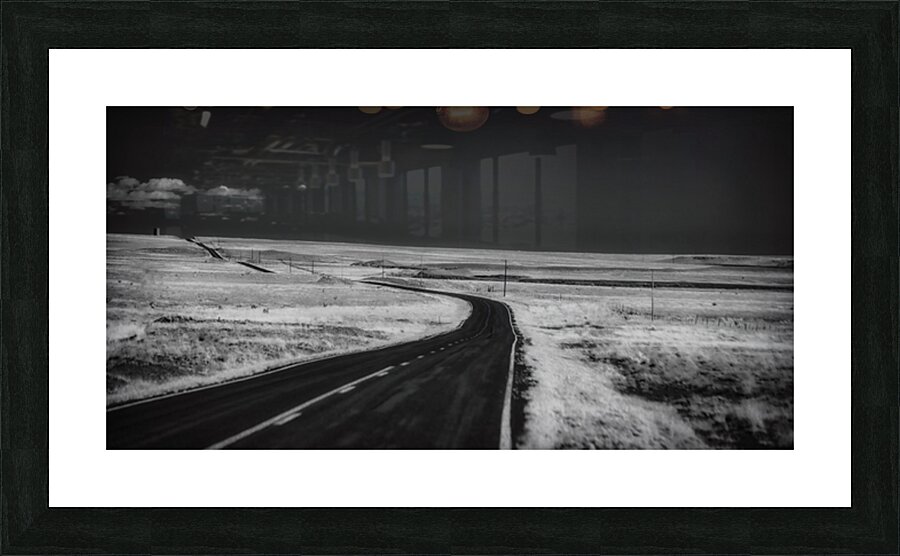 Long Black Road Picture Frame print