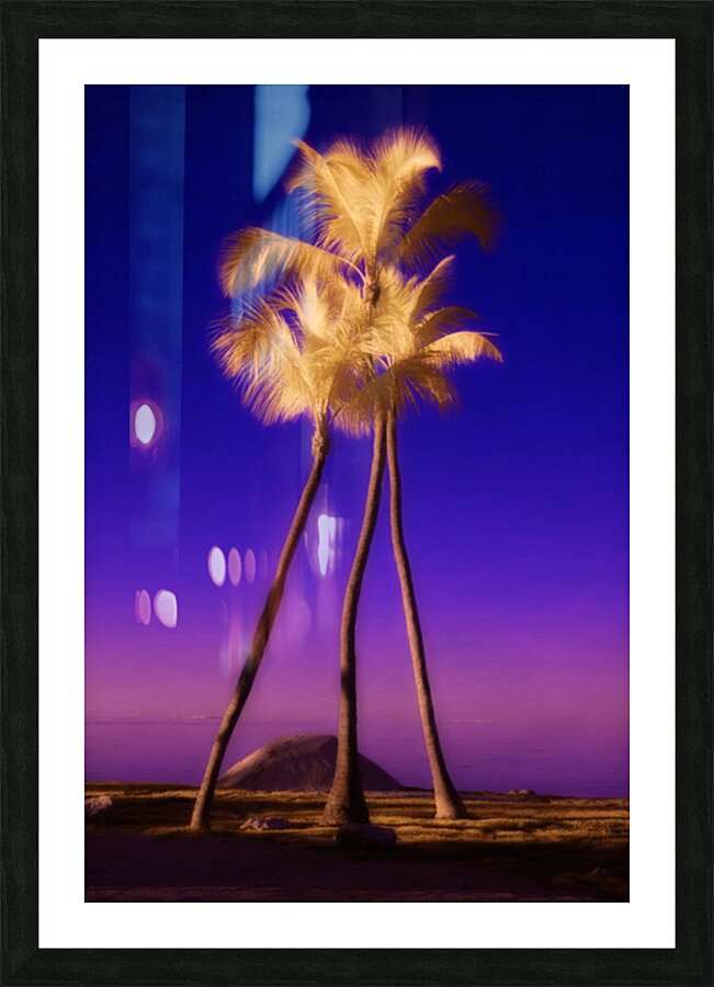 Palms in Violet Silence Picture Frame print