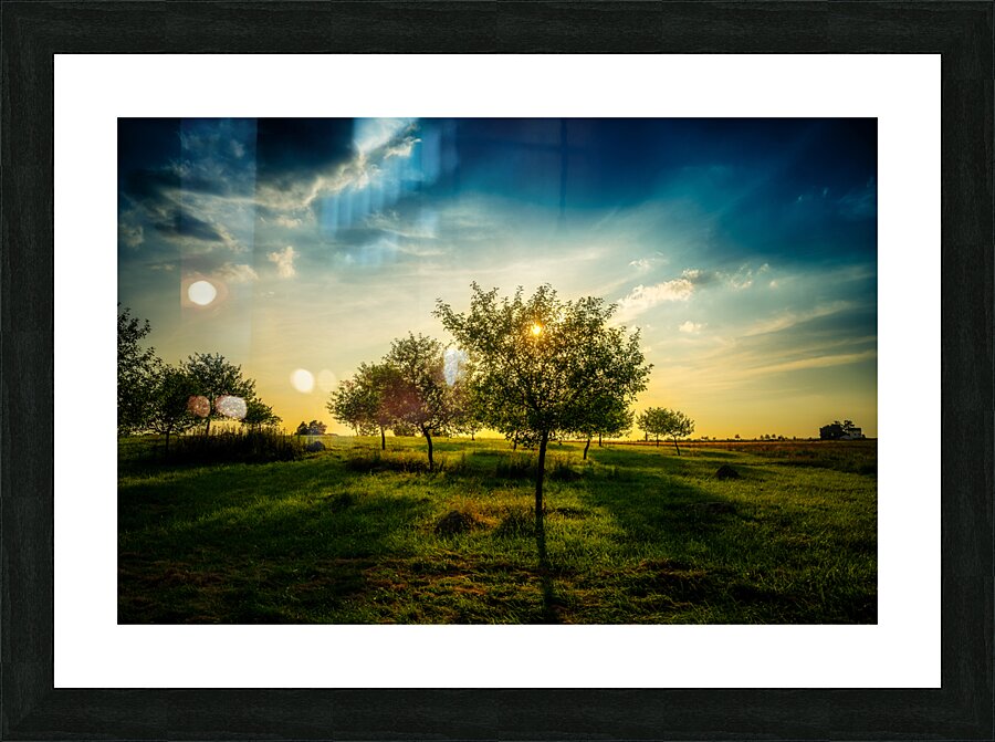 Golden Hour Symphony: Trostle Farms Enchanting Ambiance at Gettysburg National Military Park Picture Frame print