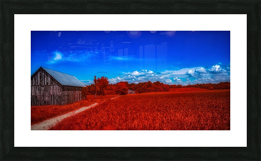 Red Barn Road Picture Frame print