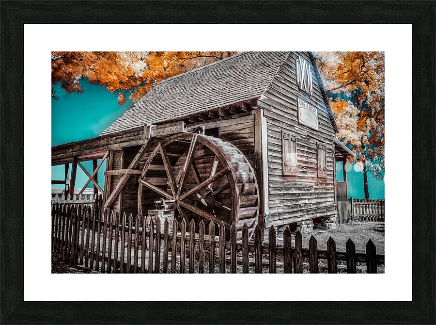 Old Wheel Picture Frame print