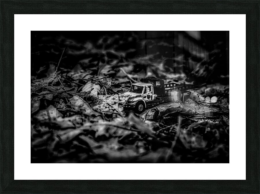 Discovery in the Woods: My Adventure with a Tiny Toy Truck Picture Frame print