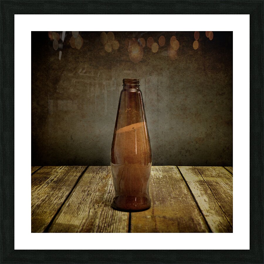 Maritime Relic: Weathered Beer Bottle in Chesapeake Bay Waters Picture Frame print