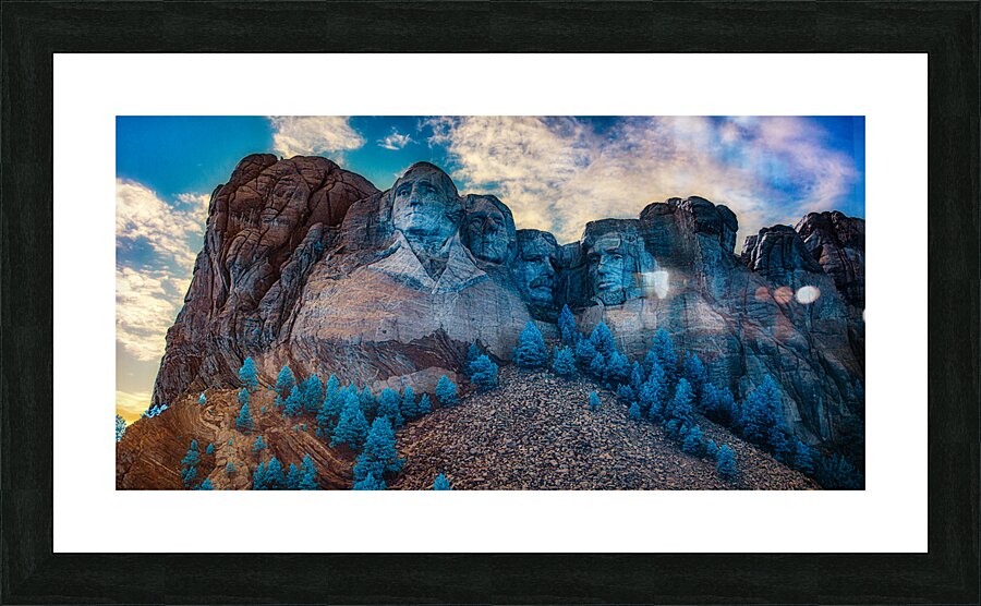 Twilight Blend: Monument and Trees in Purple at Sunset Picture Frame print