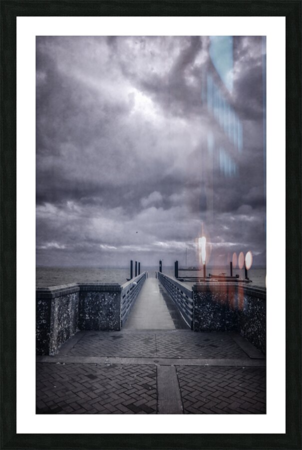 Pier Perspectives: Moody Sky Gazes Over Saint Marys Georgia Picture Frame print