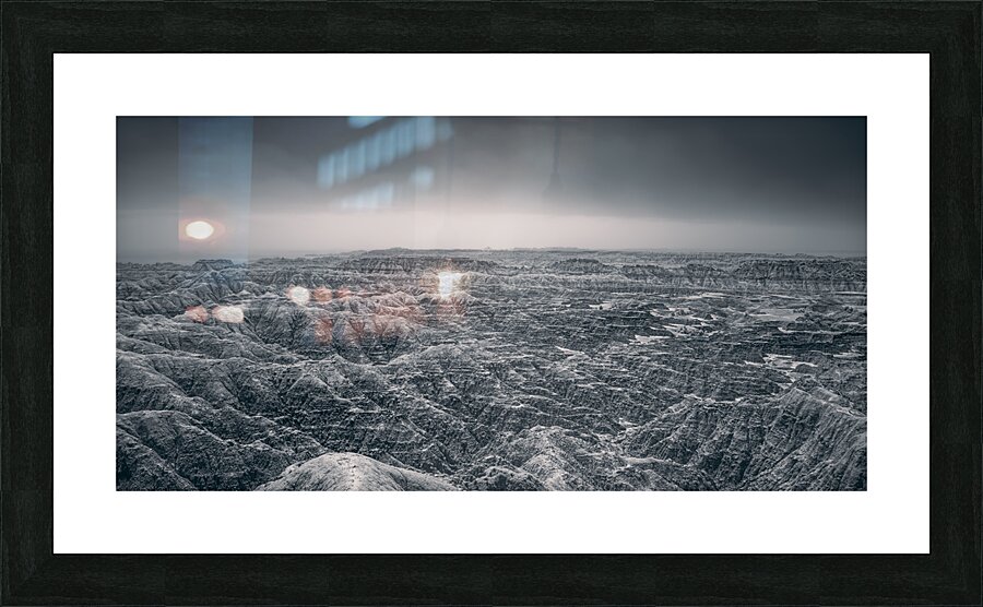 Shadows of the Earth: Ghostly Vista of the Badlands Picture Frame print