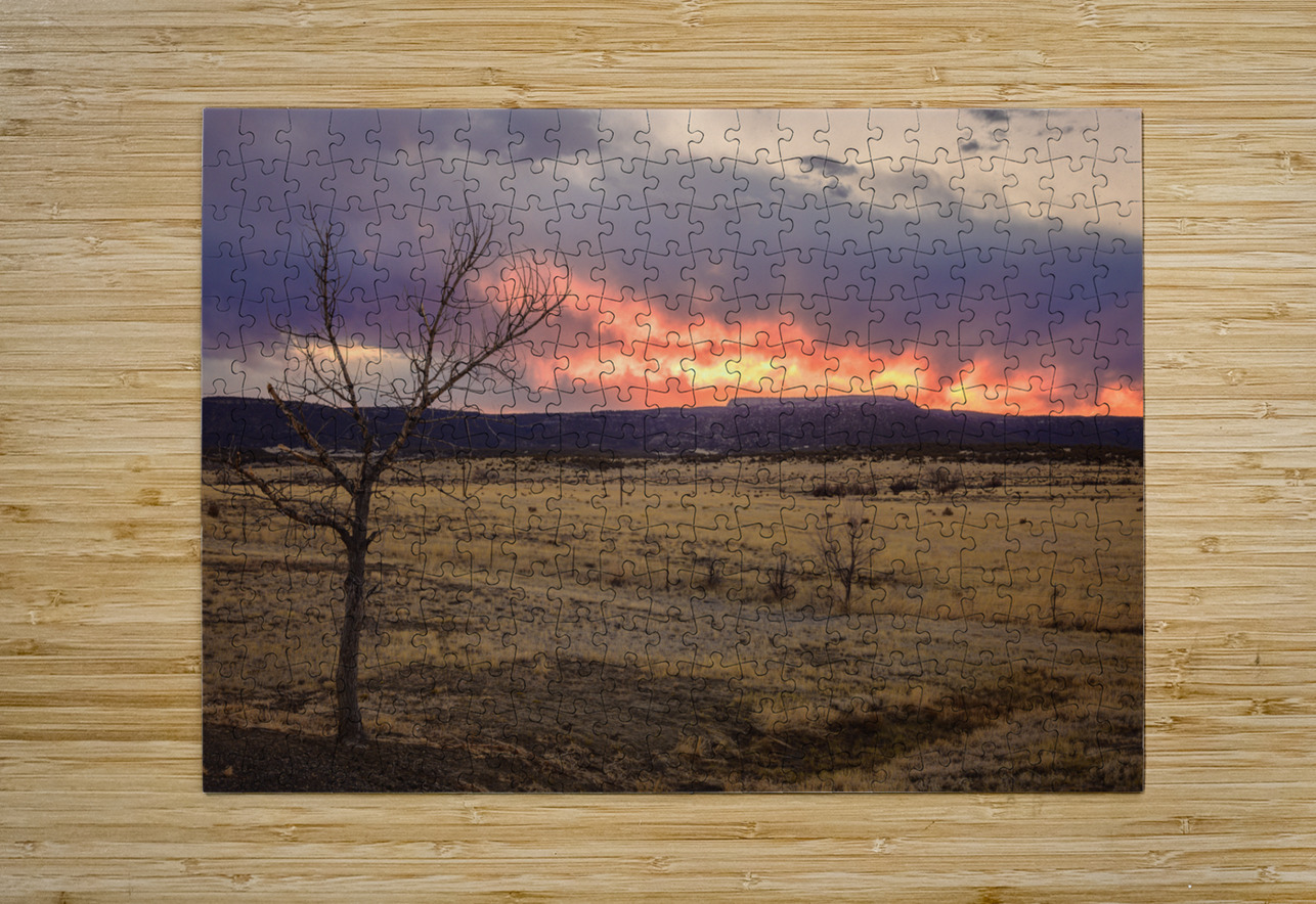 Heavens blaze: sunset symphony in Cold Beer New Mexico Dream World Images Puzzle printing